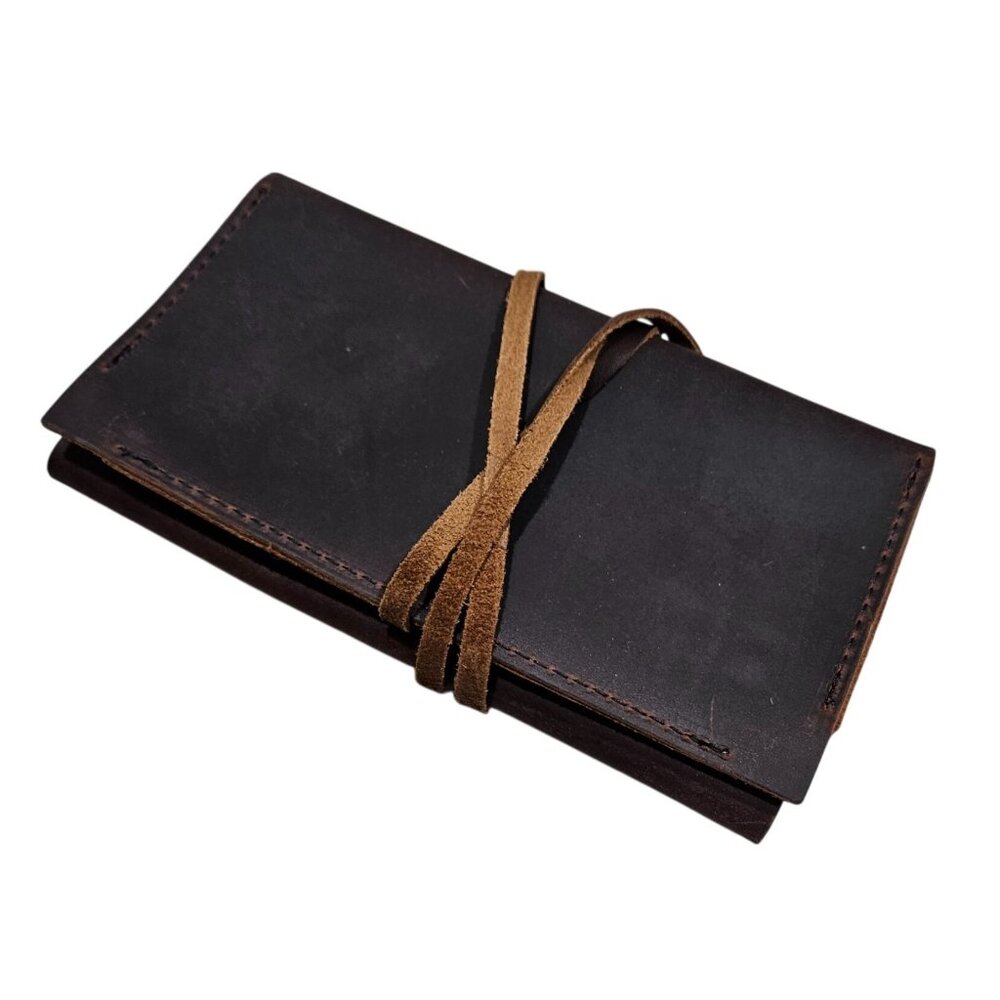 Portland Leather Goods‎ NWOT Handcrafted Full-Grain Leather Wrap Wallet Cognac